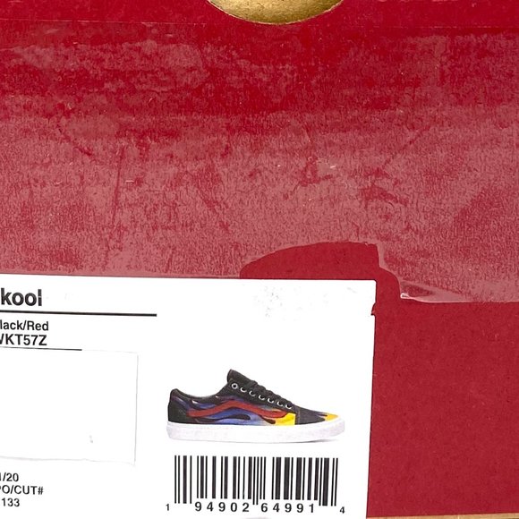 VANS Old Skool Racer Black Red Women Low Top Leather Canvas Sneakers VN0A3WKT57Z - Picture 9 of 10